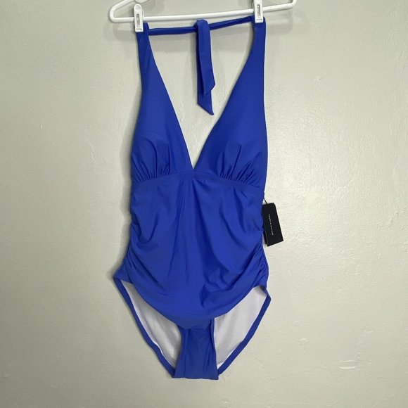 New Tommy Hilfiger Women's 16 Halter One Piece Padded Swimsuit 50+ UPF/SPF - Picture 3 of 10
